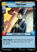 {SW-C}Rune Haako - Scheming Second (031/257) [Twilight of the Republic]