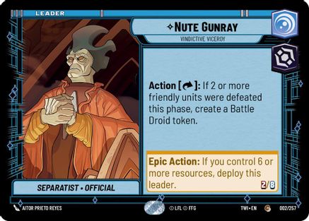 {SW-LD}Nute Gunray - Vindictive Viceroy (002/257) [Twilight of the Republic]