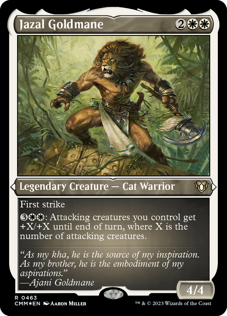 {R} Jazal Goldmane (Foil Etched) [Commander Masters][CMM 463]
