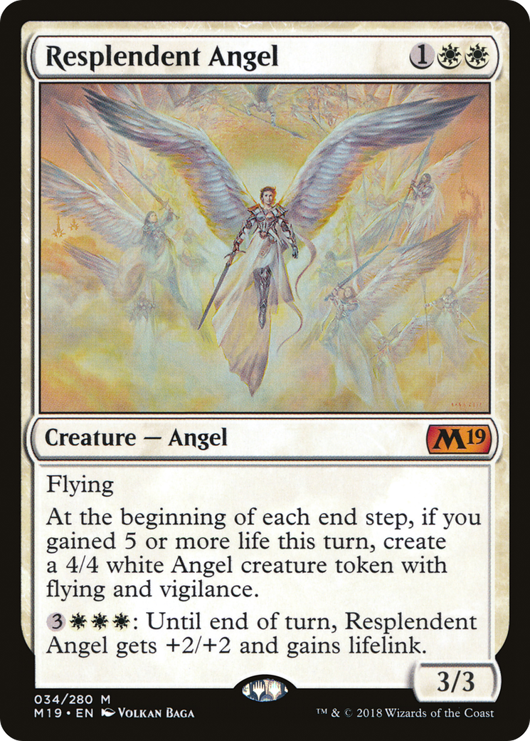 {R} Resplendent Angel [Core Set 2019][M19 034]