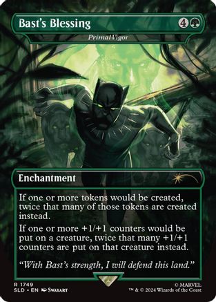 {R} Bast's Blessing - Primal Vigor (Rainbow Foil) [Secret Lair Drop Series][RBF SLD 1749]