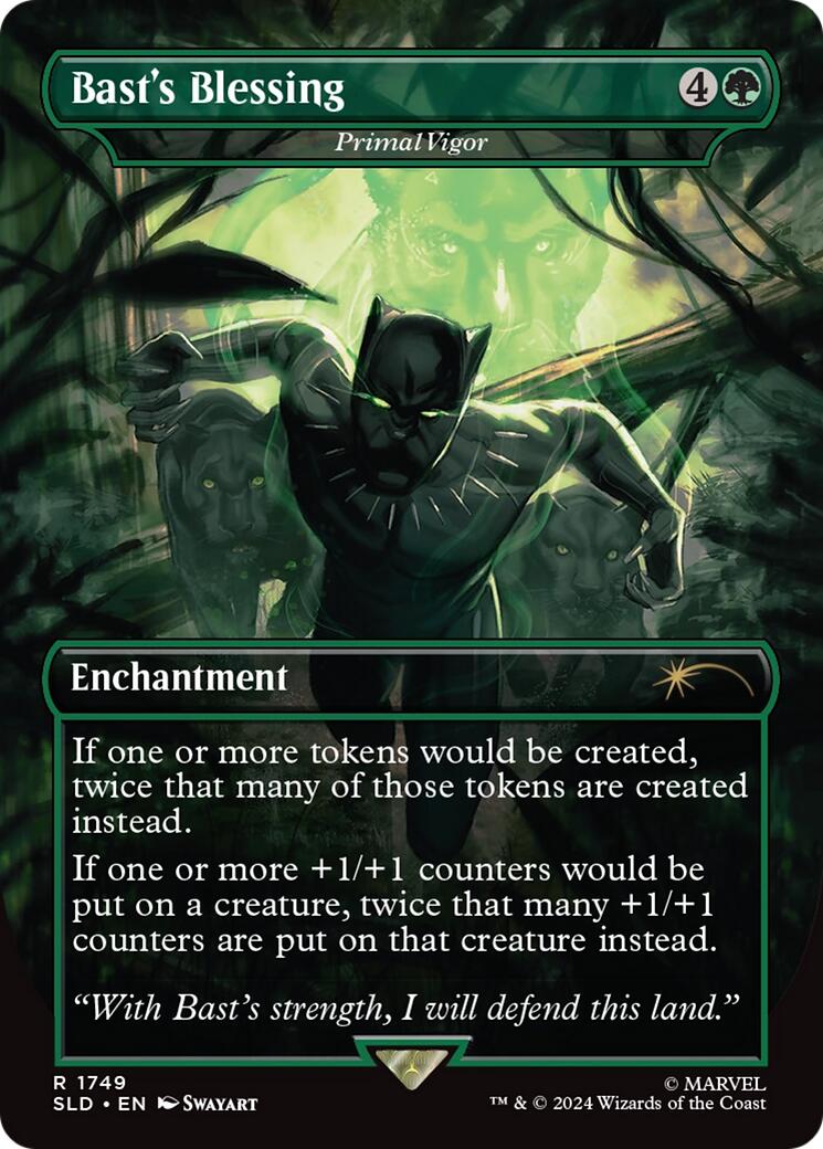 {R} Bast's Blessing - Primal Vigor (Rainbow Foil) [Secret Lair Drop Series][RBF SLD 1749]