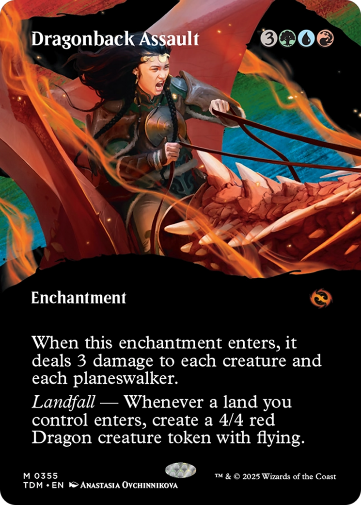 {@R} Dragonback Assault (Borderless) [Tarkir: Dragonstorm][TDM 355]