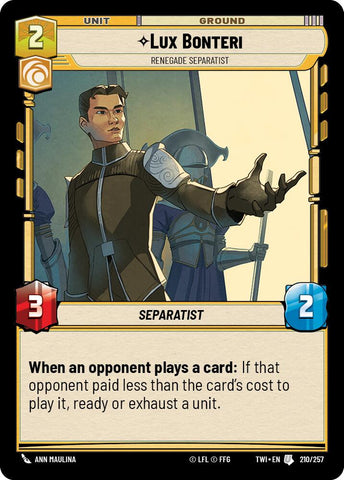 {SW-C}Lux Bonteri - Renegade Separatist (210/257) [Twilight of the Republic]