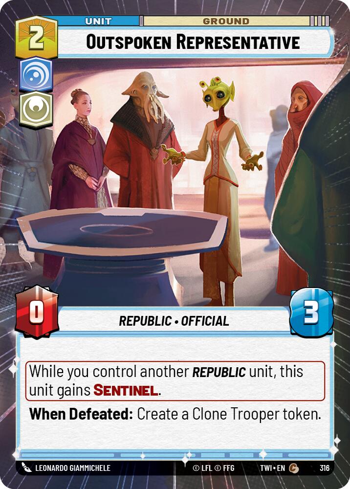 {SW-C}Outspoken Representative (Hyperspace) (316) [Twilight of the Republic]