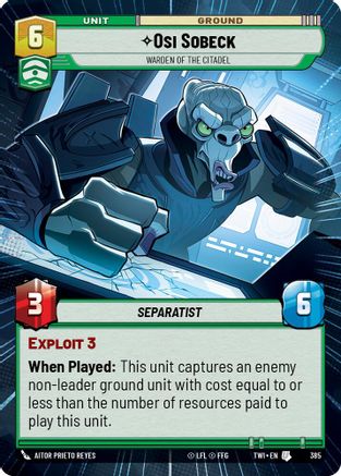 {SW-C}Osi Sobeck - Warden of the Citadel (Hyperspace) (385) [Twilight of the Republic]