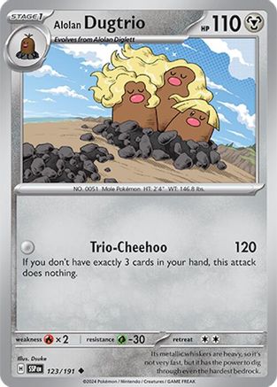 [PKM] Alolan Dugtrio (123/191) [Scarlet & Violet: Surging Sparks]