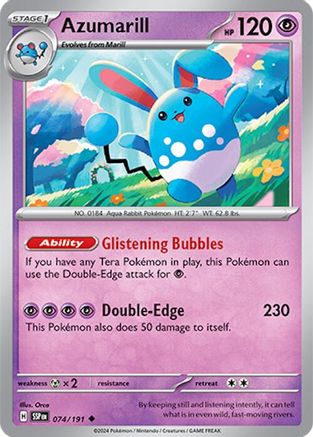 [PKM] Azumarill (074/191) [Scarlet & Violet: Surging Sparks]