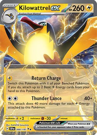 [PKM] Kilowattrel ex (068/191) [Scarlet & Violet: Surging Sparks]