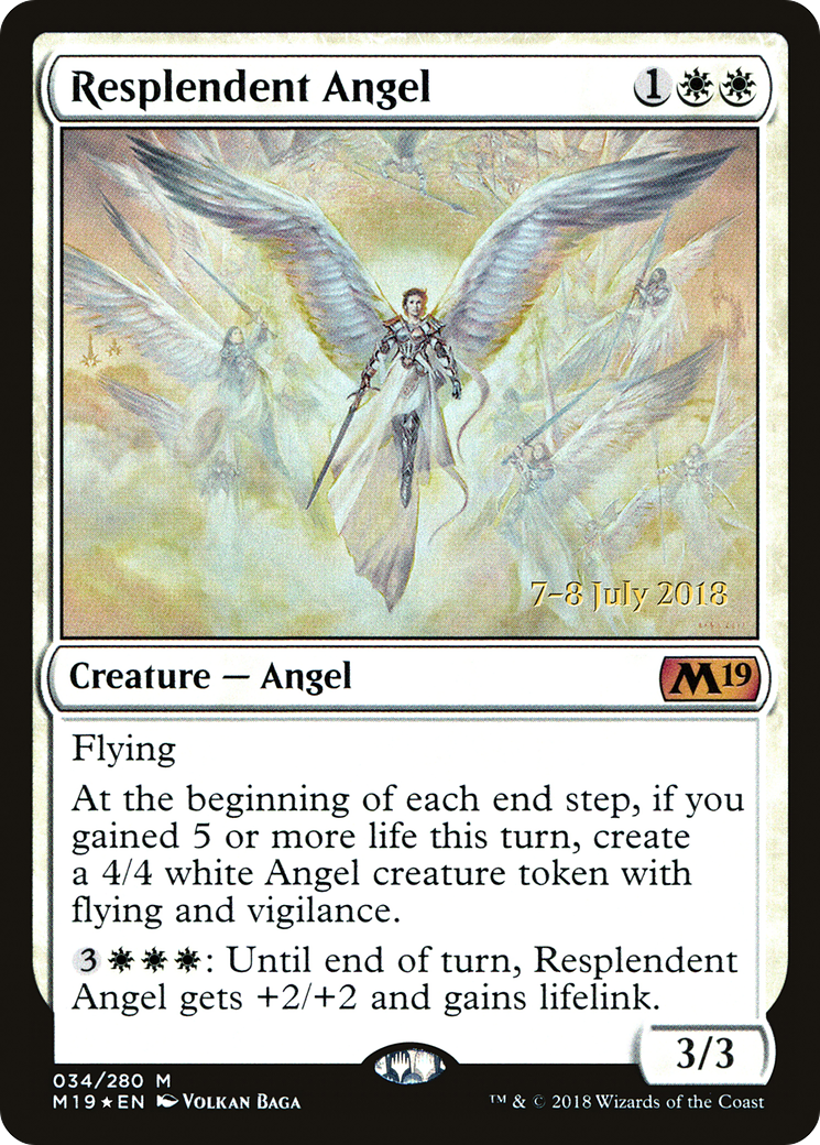 {R} Resplendent Angel [Core Set 2019 Prerelease Promos][PR M19 034] - Misty Mountain Games