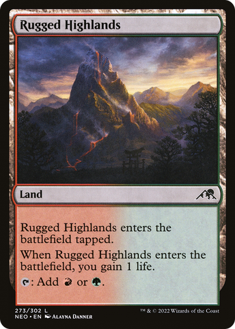 {C} Rugged Highlands [Kamigawa: Neon Dynasty][NEO 273]