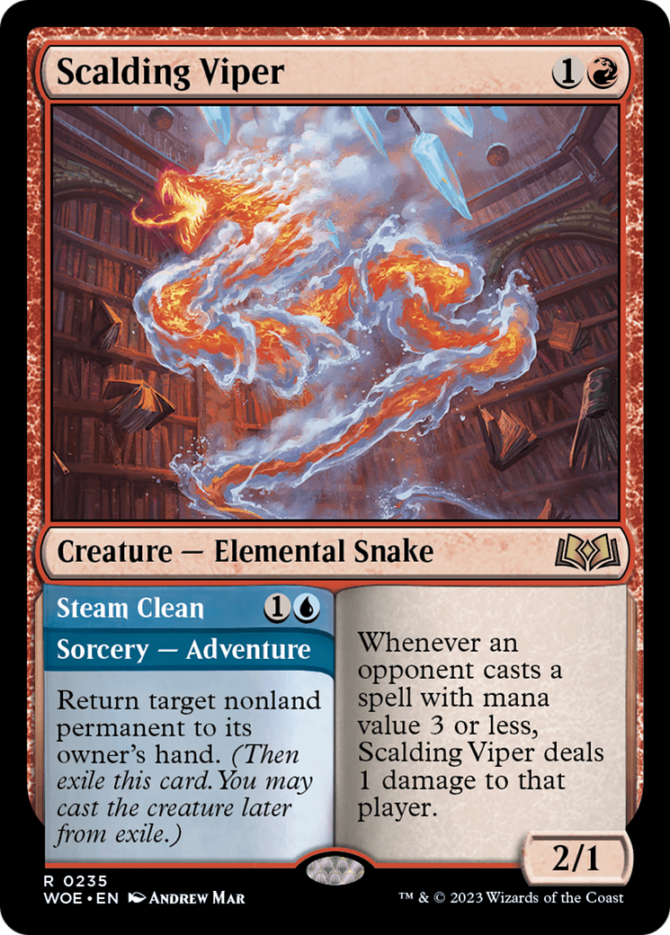{@R} Scalding Viper // Steam Clean [Wilds of Eldraine][WOE 235]