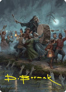 {A} Abyssal Harvester Art Card (35/54) (Gold-Stamped Signature) [Foundations Art Series][GS AFDN 035]