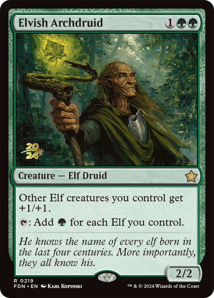 {@R} Elvish Archdruid [Foundations Prerelease Promos][PR FDN 219]
