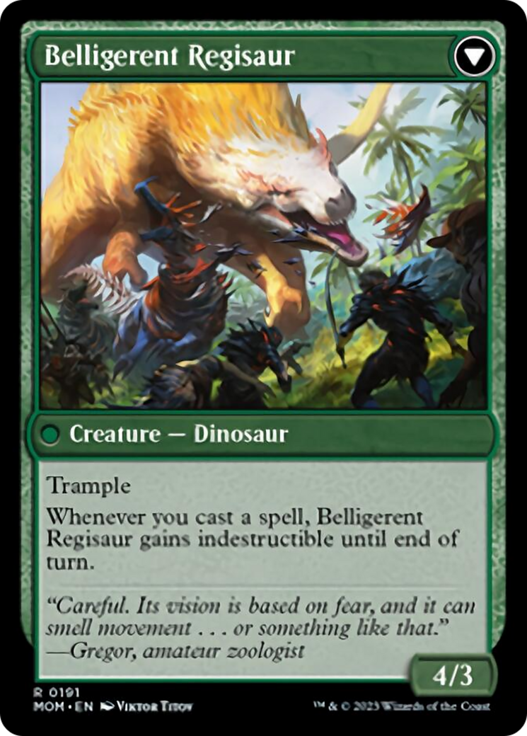 {@R} Invasion of Ixalan // Belligerent Regisaur [March of the Machine][MOM 191]