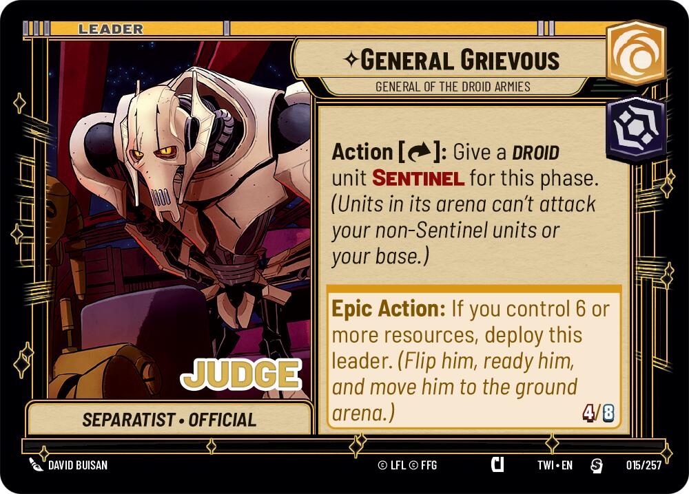 {SW-LD}General Grievous - General of the Droid Armies (015/257) [Twilight of the Republic Prerelease Promo]