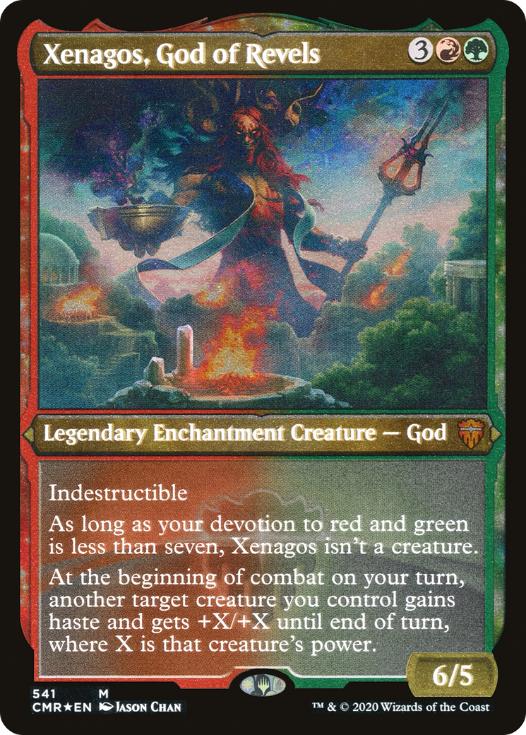 {R} Xenagos, God of Revels (Etched) [Commander Legends][CMR 541]