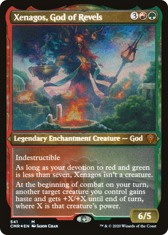 {R} Xenagos, God of Revels (Etched) [Commander Legends][CMR 541]