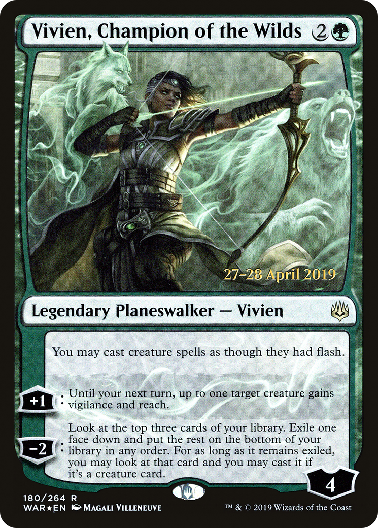 {R} Vivien, Champion of the Wilds [War of the Spark Prerelease Promos][PR WAR 180] - Misty Mountain Games