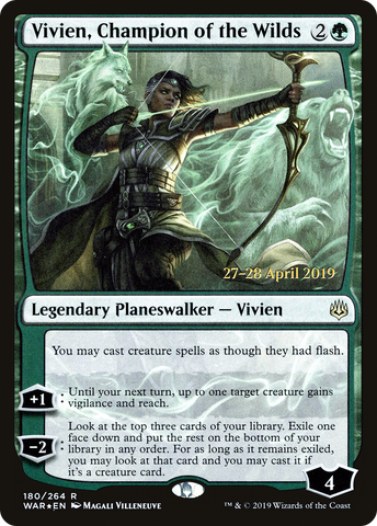 {R} Vivien, Champion of the Wilds [War of the Spark Prerelease Promos][PR WAR 180]
