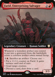{R} Farid, Enterprising Salvager (Extended Art) [The Brothers' War Commander][BRC 060]