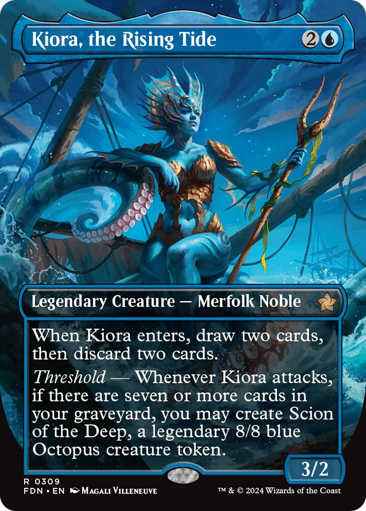 {@R} Kiora, the Rising Tide (Borderless) [Foundations][FDN 309]