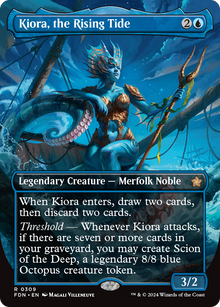 {@R} Kiora, the Rising Tide (Borderless) [Foundations][FDN 309]