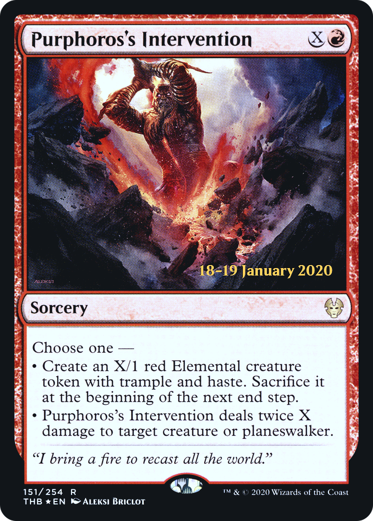 {R} Purphoros's Intervention [Theros Beyond Death Prerelease Promos][PR THB 151]