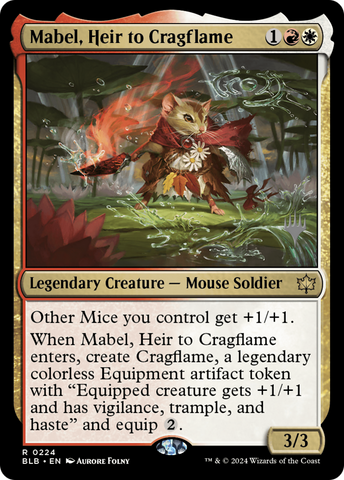 {@R} Mabel, Heir to Cragflame (Promo Pack) [Bloomburrow Promos][PP BLB 224]