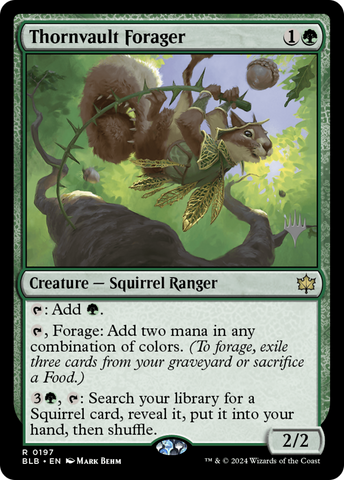 {@R} Thornvault Forager (Promo Pack) [Bloomburrow Promos][PP BLB 197]