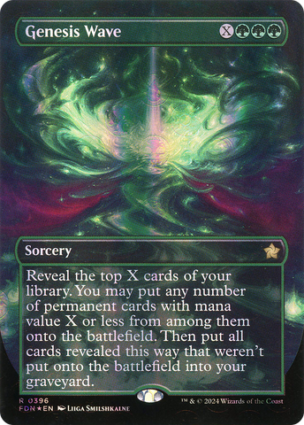 {@R} Genesis Wave (Borderless) (Mana Foil) [Foundations][FDN 396]