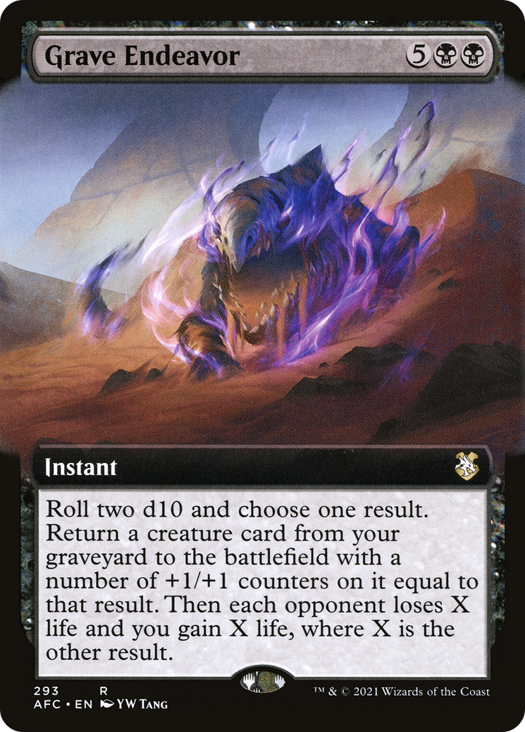 {R} Grave Endeavor (Extended Art) [Dungeons & Dragons: Adventures in the Forgotten Realms Commander][AFC 293]