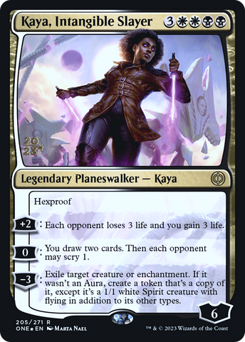 {R} Kaya, Intangible Slayer [Phyrexia: All Will Be One Prerelease Promos][PR ONE 205]