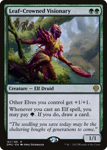 {R} Leaf-Crowned Visionary (Promo Pack) [Dominaria United Promos][PP DMU 167]