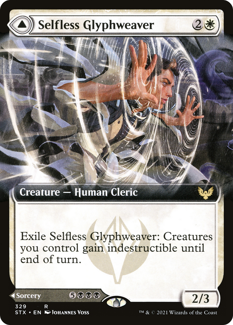 {R} Selfless Glyphweaver // Deadly Vanity (Extended Art) [Strixhaven: School of Mages][STX 329]