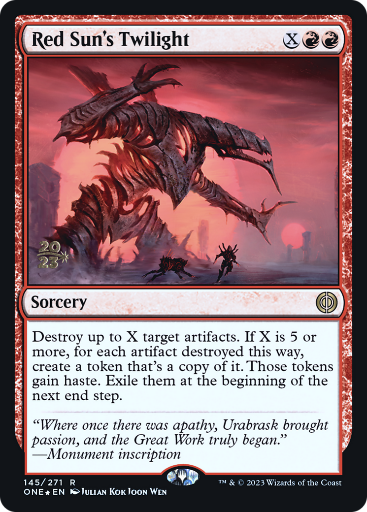 {R} Red Sun's Twilight [Phyrexia: All Will Be One Prerelease Promos][PR ONE 145]