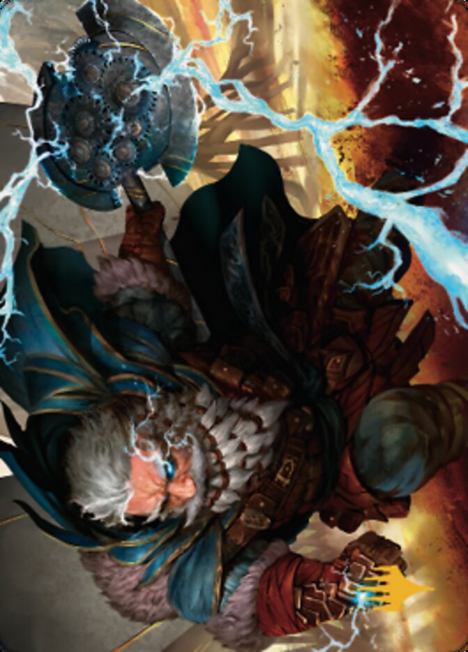 {A} Electrostatic Infantry Art Card (Gold-Stamped Signature) [Dominaria United Art Series][GS ADMU 030]