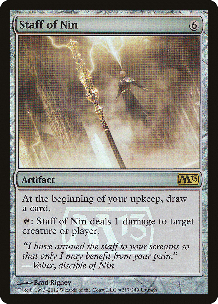 {R} Staff of Nin [Magic 2013 Prerelease Promos][PR M13 217] - Misty Mountain Games