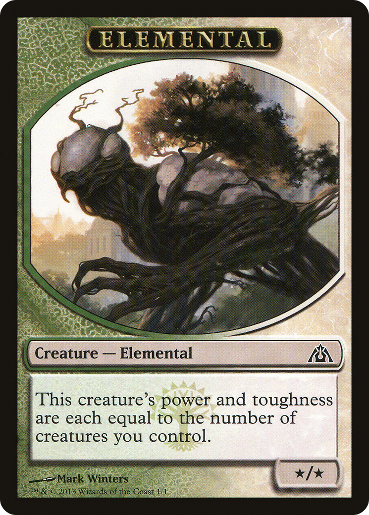 {T} Elemental Token [Dragon's Maze Tokens][TDGM 001]