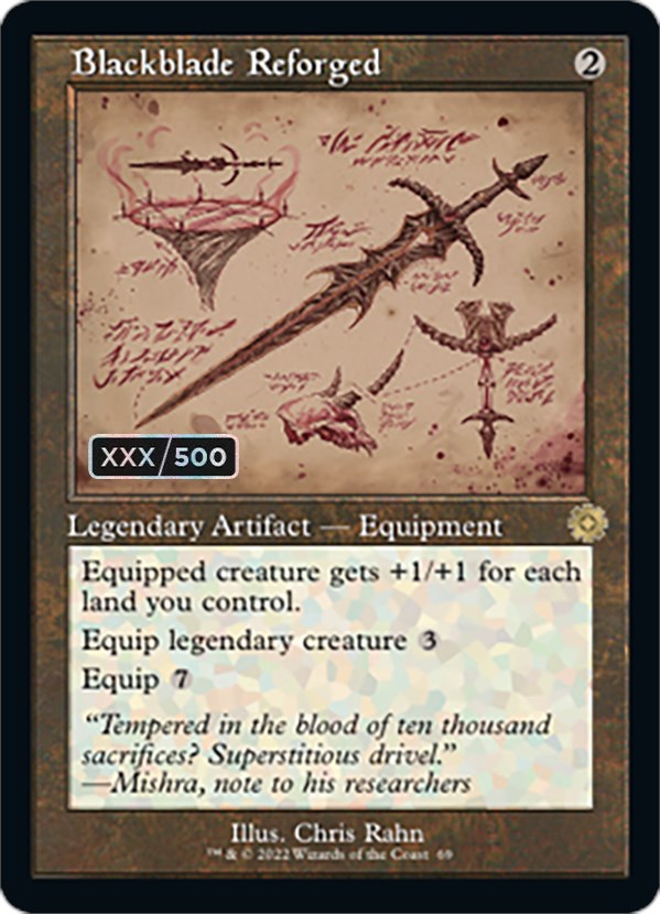 {R} Blackblade Reforged (Schematic) (Serial Numbered) [The Brothers' War Retro Artifacts][BRR 069]