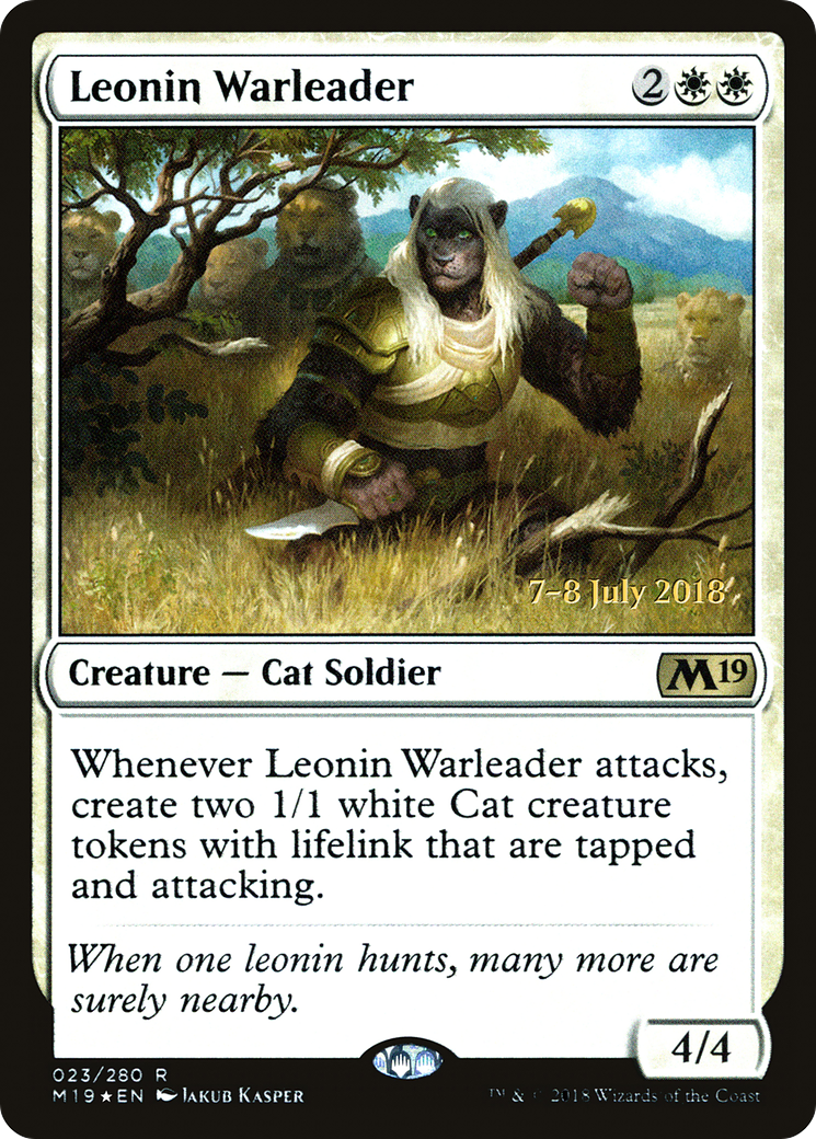 {R} Leonin Warleader [Core Set 2019 Prerelease Promos][PR M19 023] - Misty Mountain Games