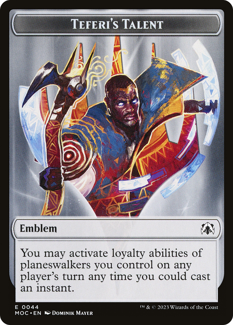 {T} Elemental (02) // Teferi's Talent Emblem Double-Sided Token [March of the Machine Commander Tokens][TMOC 2//44]