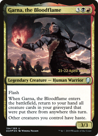 {C} Garna, the Bloodflame [Dominaria Prerelease Promos][PR DOM 194]