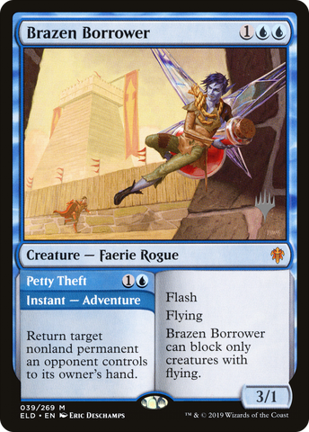 {R} Brazen Borrower // Petty Theft (Promo Pack) [Throne of Eldraine Promos][PP ELD 039]