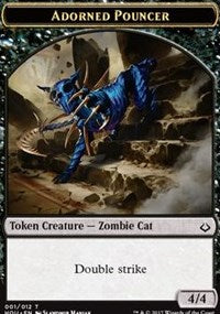 {T} Adorned Pouncer // Warrior Double-sided Token [Hour of Devastation Tokens][THOU 001]