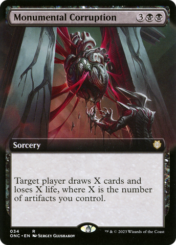 {R} Monumental Corruption (Extended Art) [Phyrexia: All Will Be One Commander][ONC 034]