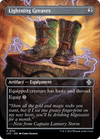 {C} Lightning Greaves (Borderless) [The Lost Caverns of Ixalan Commander][LCC 114]