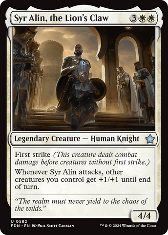 {@C} Syr Alin, the Lion's Claw [Foundations][FDN 582]