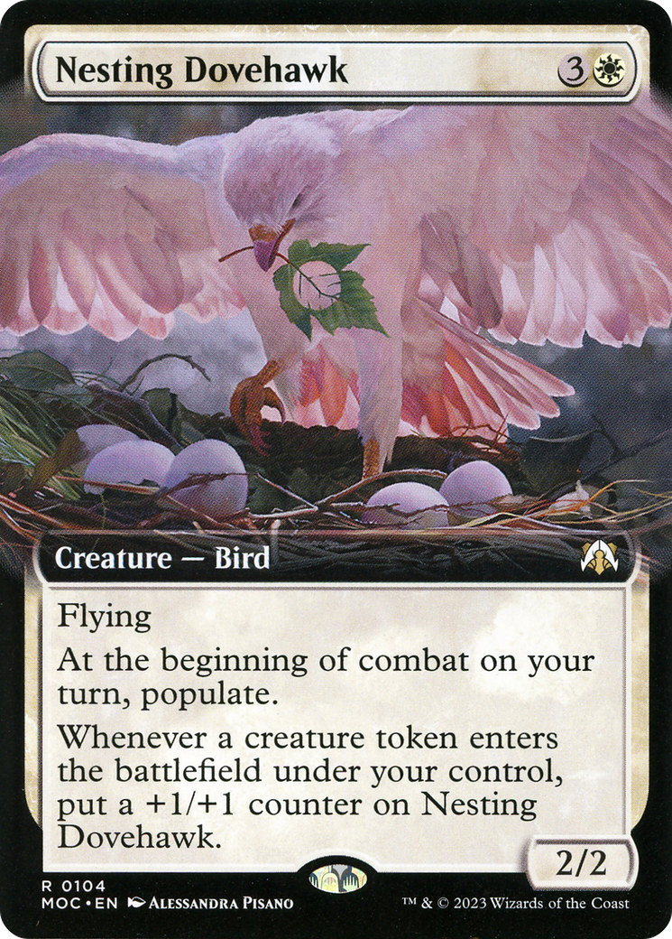 {R} Nesting Dovehawk (Extended Art) [March of the Machine Commander][MOC 104]