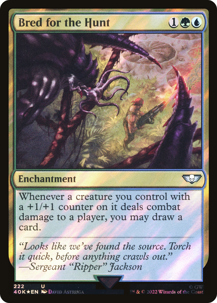 {C} Bred for the Hunt (Surge Foil) [Universes Beyond: Warhammer 40,000][SF 40K 222]
